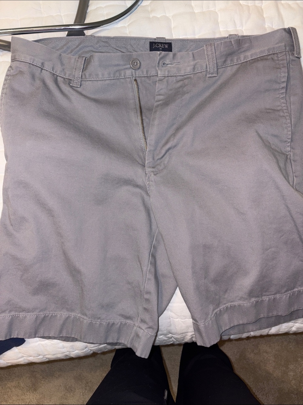 J. Crew Men's Light Gray Flat Front Chino Shorts